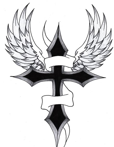 Drawings Of Crosses With Wings Clipart Best