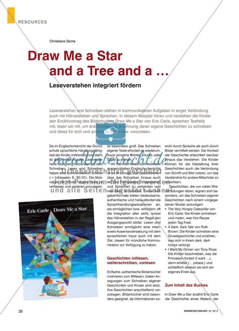 Draw Me A Star And A Tree And A Leseverstehen Integriert Fördern
