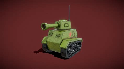 Stylized Low Poly Tank 3d Model