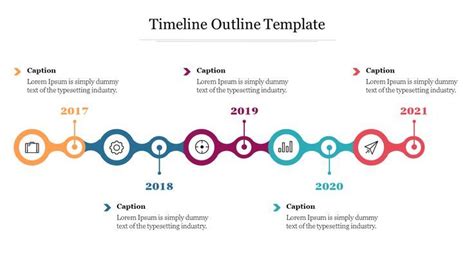 Multicolor Timeline Outline Template Powerpoint Slide Powerpoint