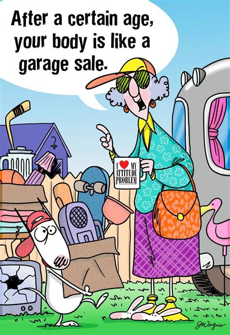 Maxine™ Aging Is Like A Garage Sale Funny Birthday Card In 2021 Old