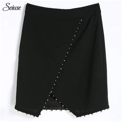 women summer black mini pencil skirt 2018 sexy beading slim office lady work wear skirts casual
