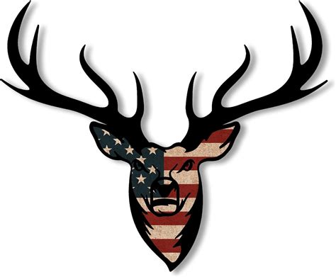 The Wavy Flag Deer Buck Antlers Flag Decal Deer Decal