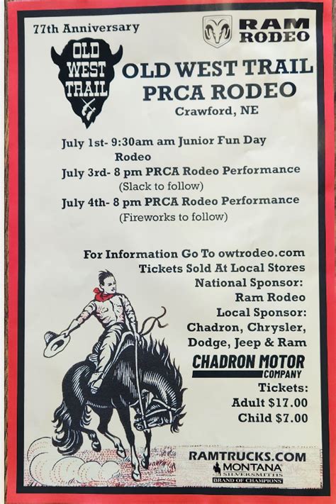 Old West Trail Prca Rodeo Coming To Crawford