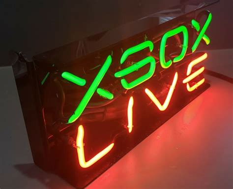 Vintage Xbox Live Neon Sign Rare Collectible