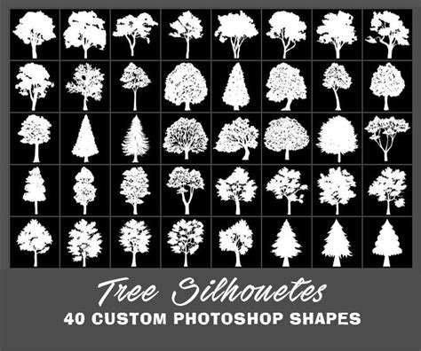 Photoshop uses a variety of color modes, which you can see under. Tree Shape Silhouettes: 40 Free High-Quality Vector Images ...