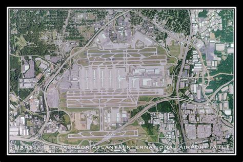 The Hartsfield Jackson Atlanta Intl Airport Georgia Satellite Poster M