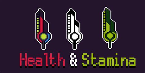 Pixel Art Health And Stamina Bar Assets By Gowl