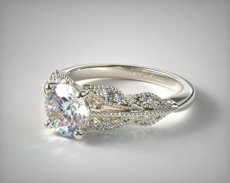 Vintage style engagement rings from an exclusive jewellery collection made in uk london hatton garden. Vintage Inspired Floral Bouquet | 14K White Gold | James ...