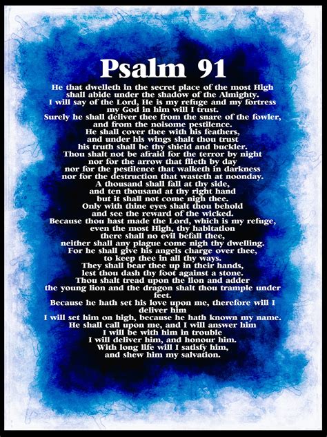 Psalm 91 Poster Digital Download Printable A2 Psalm 91 Poster Bible