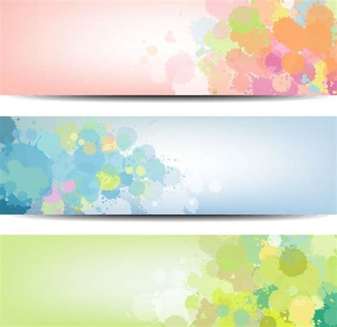 Free Set Of Vector Fresh Splashed Color Banners Titanui