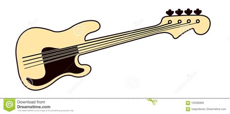 Vector Illustration Bass Guitar Logo Stock Illustration Illustration