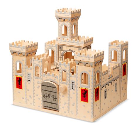 Since wooden play castle have an artistic look, they keep the students' interests alive. Melissa & Doug - Folding Medieval Castle: Amazon.co.uk ...