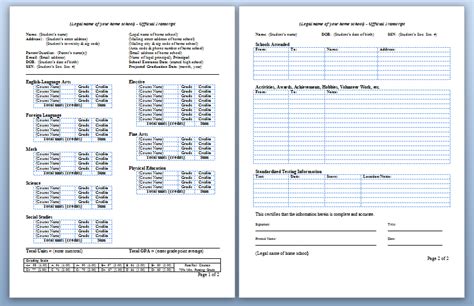 A practical handbook of templates for communicating with the journal. High school Transcript Template | LetsHomeschoolHighschool.com