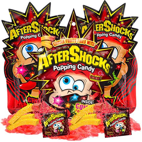 Extreme Sour Cherry Popping Candy Rocks And Fruity Gummy Fries Fizzy Pop Candies Goody Bag