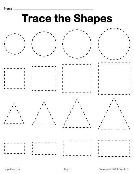 Free interactive exercises to practice online or download as pdf to print. 3 Tracing Shapes Worksheets - Smallest to Largest - SupplyMe