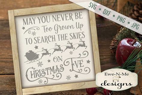 Download Search Skies Christmas Eve Santa Sleigh SVG DXF Files ...