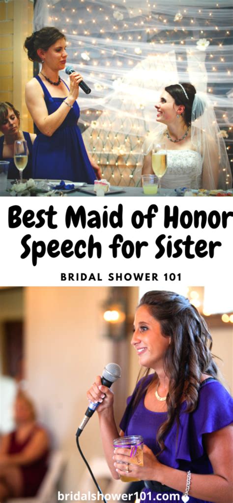 Best Maid Of Honor Speech For Sister Bridal Shower 101