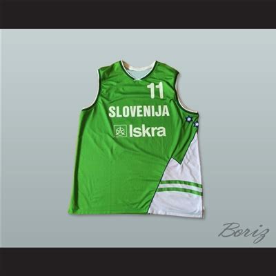 Breathable and dry wicking material. Slovenija 11 National Team Green Basketball Jersey