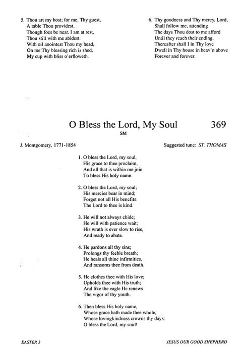 verse 3: and on that day when my strength is failing, the end draws near, and my time has come; O Bless the Lord, My Soul | Hymnary.org