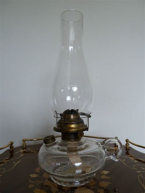 Antique Clear Glass Kerosene Oil Finger Lamp Pat 1892 With Images