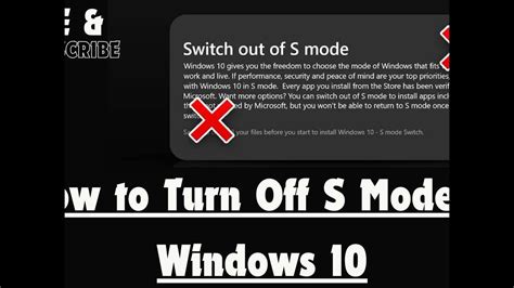 How To Turn Off S Mode In Windows 10 Youtube