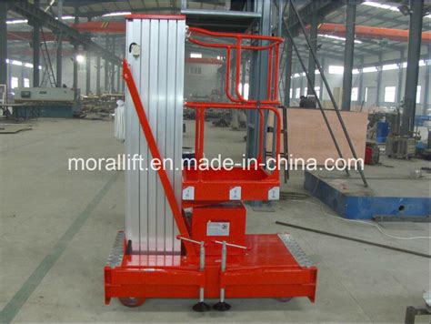 Aluminum Hydraulic Single Mast Aluminum Platform Lift China Aluminum