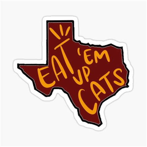 Texas State University Txst Texas State Decal Eat Em Up Cats Texas
