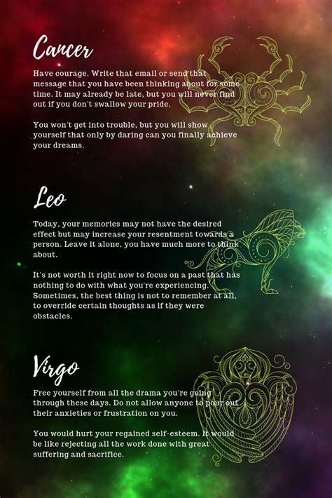 Focus on learning something new today, go out and meet new people and engage in some interesting conversation with them. Today's Daily Horoscope For Each Zodiac Sign: Tuesday ...