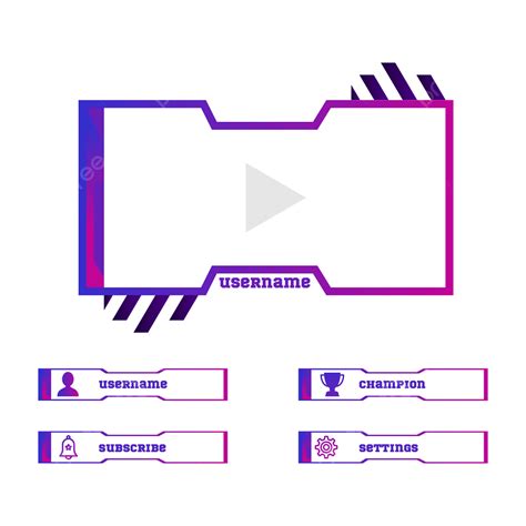 Gaming Twitch Panels Vector Art Png Creative Twitch Panels Vector Set