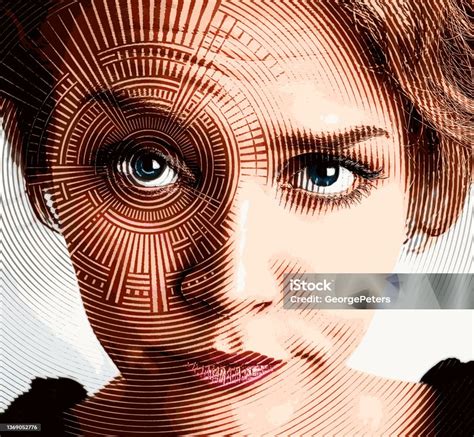 Depressed Woman With Smirking Facial Expression Stock Illustration