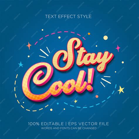 Premium Vector Stay Cool Text Effect