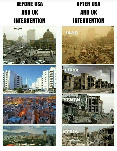 Before Usa And Uk Intervention After Usa And Uk Intervention Iraq Libya