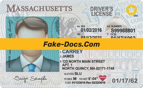 Massachusetts Driver License Psd Template Fake Docs
