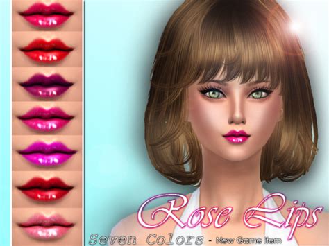 Rose Lips By Senpaisimmer Помады блески для губ для Sims 4