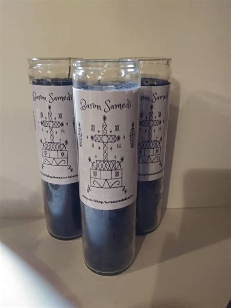 Baron Samedi Veve Veve Ritual Candle Tall Glass 8 Etsy Nederland