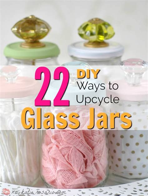 22 Diy Ways To Upcycle Glass Jars Xo Katie Rosario Crafts With Glass