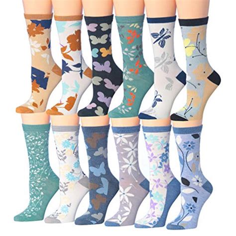 Colorfut Womens 12 Pairs Colorful Patterned Crew Socks Wc48 Ab N1