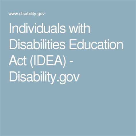 Individuals With Disabilities Education Act Idea