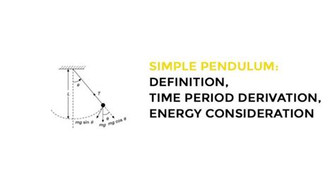 Simple Pendulum Definition Time Period Derivation Energy