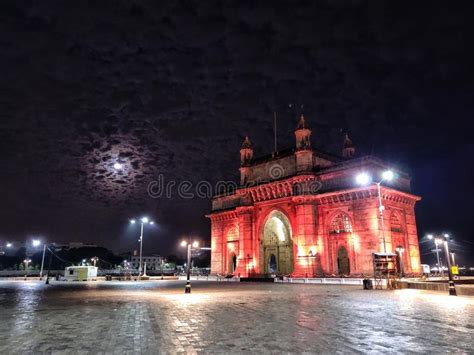 Mumbai A Gateway Of India In Night Stock Photo Image Of Indian