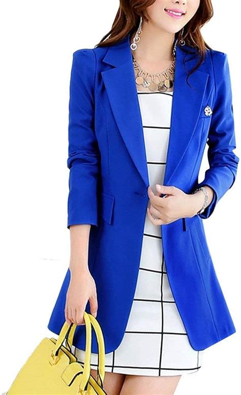 Blazer De Mujer Elegante Otoño Longblazer Larga Manga Clásico Marcas De