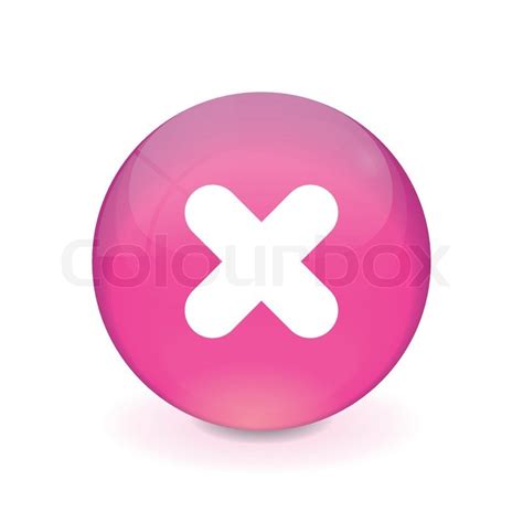 Round Pink Button Cancel Icon Stock Vector Colourbox