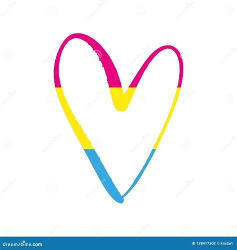 Pansexual Pride Flag Form Of Heart Symbol Sexual Minorities Gays And