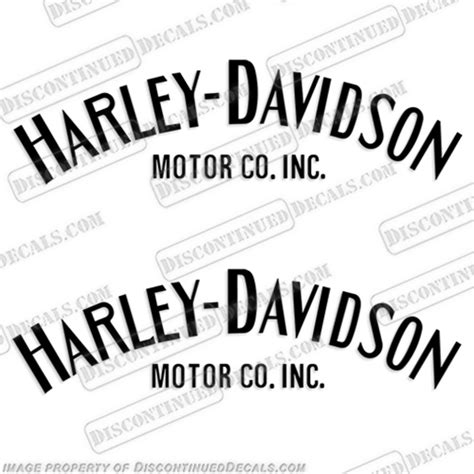 Harley Davidson Fuel Tank Decals Single Color Set Of 2 Style 1