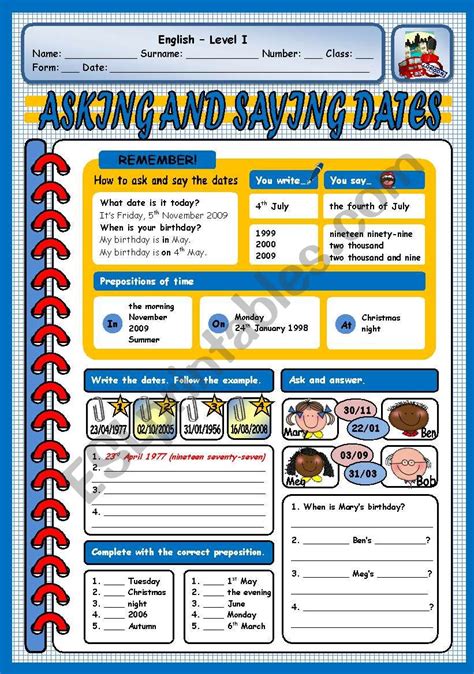 Asking And Saying Dates Esl Worksheet By Xani