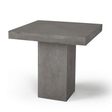 Blok Square Concrete Dining Table 31″ Teak Warehouse