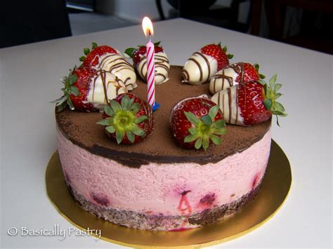 This chocolate strawberry mousse cake might look like it came from a patisserie shop but is easy to make at home and tastes divine! Basically Pastry: Strawberry Mousse Cake