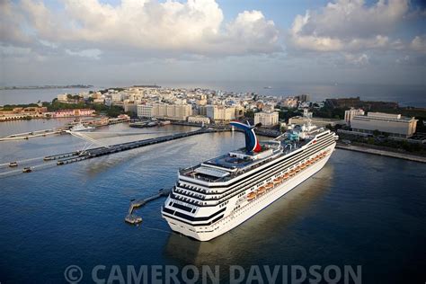Aerial Stock Aerial Photograph Of A Carnival Cruise Ship In Port At