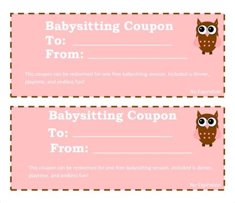 Best Babysitting Certificate Template Ideas In Coupon Template